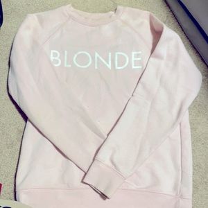 Blonde pink sweatshirt